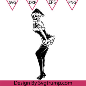 Christmas Santa Skeletons Sexy Svg, Santa Skeletons Christmas Svg