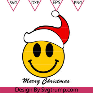 Christmas Smiley Face Svg, Smiley Face Santa Svg