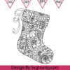 Christmas Stocking Zentangle Svg, Stocking Mandala Svg, Christmas Stocking Svg