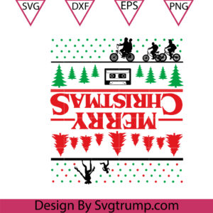 Christmas Stranger Things Svg, The Upside Down Svg, Stuck the Upside Svg