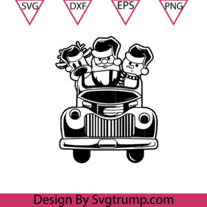 Christmas Truck Santa Snowman Svg, Holiday Decoration Svg