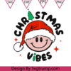 Christmas Vibes Smile Icon Svg, Smiley Christmas Santa Claus Svg