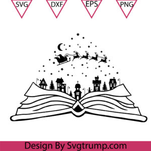 Happy Christmas Village Svg, Winter Book Svg, Christmas Book Svg