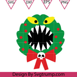 Christmas Wreath Haunted Mansion Svg, Haunted Mansion Svg, Christmas Wreath Horror Svg