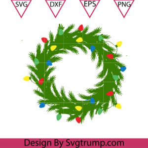 Christmas Wreath Lights Funny Svg, Christmas Light Wreath Svg
