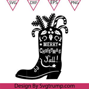 Cowboy Merry Christmas Svg, Christmas Shoes Svg, Cowboy Svg
