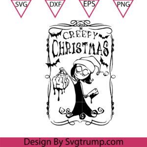 Creepy Christmas Gothic Svg, Christmas Svg, Black Xmas Svg, Spooky Christmas Svg