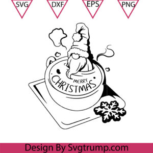 Cute Christmas Gnome In A Cup Svg, Christmas Food Svg