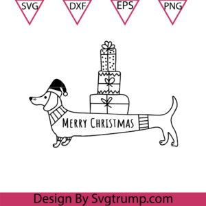 Dachshund Christmas Box Svg, Dog Dachshund Through The Snow Svg, Merry Dachsmas Svg