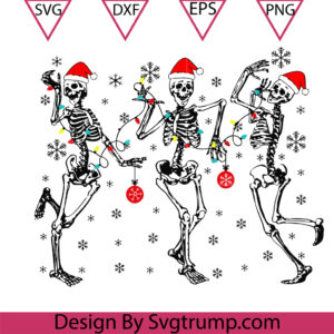 Dancing Skeletons Lights Bell Svg, Skeletons Christmas Lights Svg
