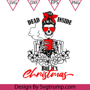 Dead Inside But Caffinated Christmas Svg, Jolly Merry Christmas Svg