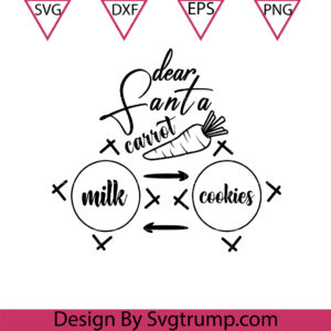 Dear Santa Tray Christmas New Svg, Milk And Cookies Christmas Svg