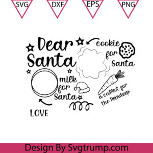 Dear Santa Tray Cookie SVG, Milk And Cookies Christmas Svg
