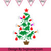 Dinosaur Christmas Tree Lights Svg, Dinosaur Christmas Theme Svg
