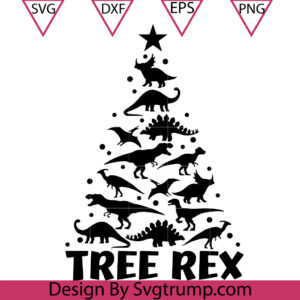 Dinosaur Christmas Tree Svg, Christmas Dinosaur Svg, Christmas Tree Svg