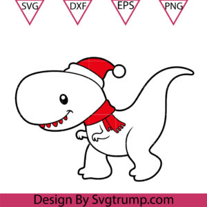 Dinosaur Christmas Warm Svg, Christmas Dinosaur Svg