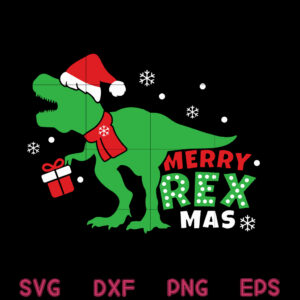 Dinosaur Merry Christmas Svg, Merry Rex Mas SVG, Christmas Dinosaur SVG