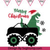 Dinosaur Santa Monter Truck Svg Dinosaur Christmas Truck Svg