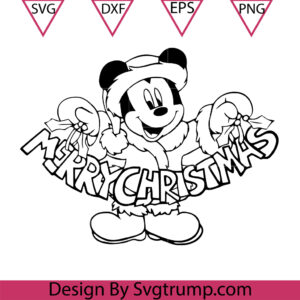 Disney Mickey Hello Christmas Svg, Mickey Mouse Santa Christmas Svg