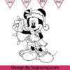 Disney Minnie Christmas Svg Mickey Mouse Christmas With Light And Hat Outline Svg