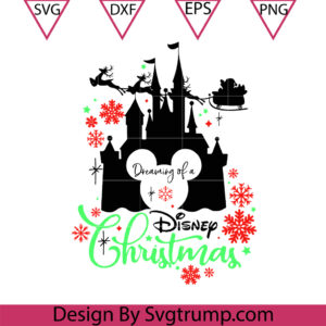 Disneyy Christmas New Year Castle SVG, Christmas Mouse Head SVG