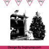 Dog With Christmas Tree And Fireplace Svg Dog With Christmas SVG PNG DXF EPS Digital Download