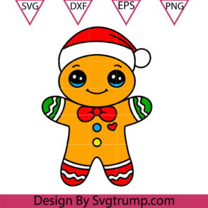 Doll Gingerbread Christmas Svg, Christmas Gingerbread Man Svg