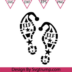 Elf Footprint Christmas File Svg, Christmas Elf Svg, Christmas Footprint Svg