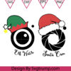 Elf watch Christmas Eye Svg, Santa Cam Svg, Camera Eye Svg, Camera With Santa Hat Svg