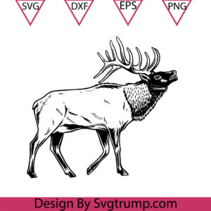 Elk Deer Christmas Svg, Deer Hunting Svg, Elk Deer Clipart Svg