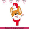 Funny Corgi Christmas Hat Svg, Christmas Corgi Dog Svg, Christmas Dog Svg