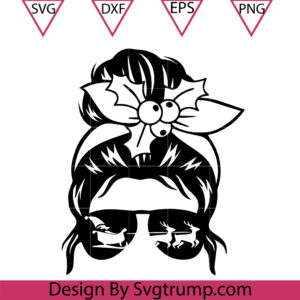 Funny Messy Bun Momlife Christmas Svg, Momlife Christmas Svg