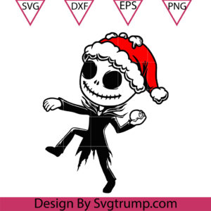 Funny Santa Jack Skellington Christmas Hat Svg, Jack Skellington Svg