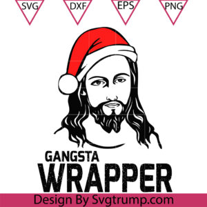 Gangster Wrapper Christmas Santa Hat Svg, Gangster Christmas Svg