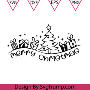 Gift Box Merry christmas Svg, Christmas Quote Svg, Gift Box Svg