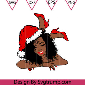 Girl African American Christmas Svg, Black Santa Svg, Black Woman SVG, Afro Woman SVG