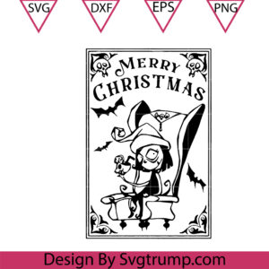 Girl Merry Christmas Gothic Svg, Christmas Gothic Svg, Creepy Christmas Svg
