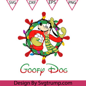 Goofy Dog Christmas Garland Lights Svg, Disney Goofy Christmas Lights Svg