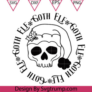 Goth Elf Spooky Christmas Svg, Goth Christmas Svg, Goth Christmas Baby Svg