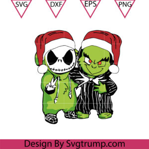 Grinch And Jack Skellington Friend Svg, The Grinch Friend Jack Skellington Christmas Svg