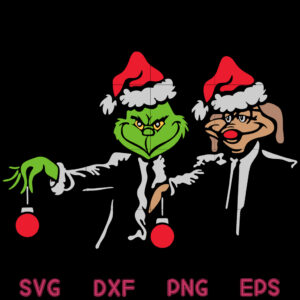 Grinch Christmas Fiction Svg, Grinch And Dog Svg