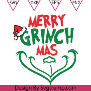 Grinch Face Hat Christmas Svg, Grinch Merry Christmas Svg