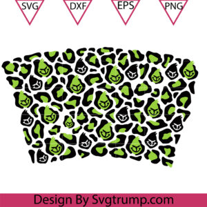 Grinch Leopard Starbucks Wrap Svg, Leopard Christmas Svg, Leopard Svg
