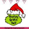 Grinch Merry Christmas SVG Face Santa Hat SVG 1