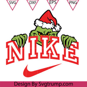 Grinch Nke Christmas Logo Peeking Svg, Grinch Nke Happy New Year Svg
