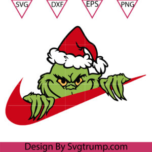 Grinch Peeking Face Nike Christmas Svg, Peeking Nike Svg