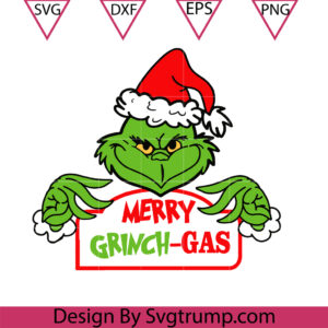 Grinch Peeking Gas Svg, Grinch Christmas Gas Svg, Merry Grinch Gas Svg