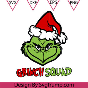 Grinch Squad Face SVG, Christmas Grinch SVG, Grinch Face SVG