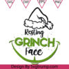 Grinch Sweatshirt Resting Svg, Christmas Hoodie Svg, Resting Grinch Face Svg