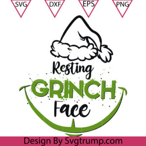 Grinch Sweatshirt Resting Svg, Christmas Hoodie Svg, Resting Grinch Face Svg